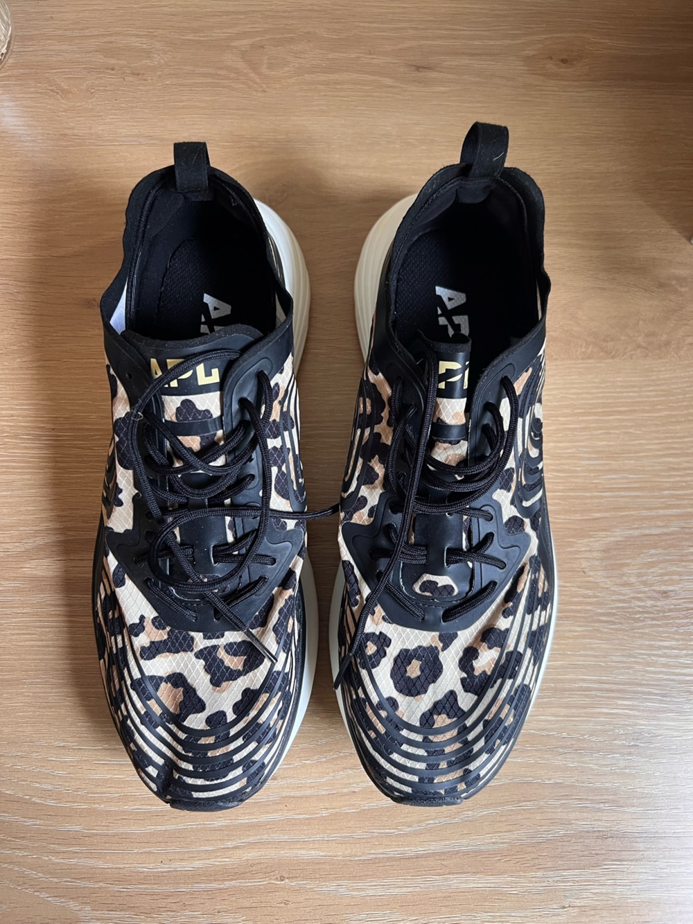 APL Leopard Print Lace-Up Sneakers - Black/Tan
